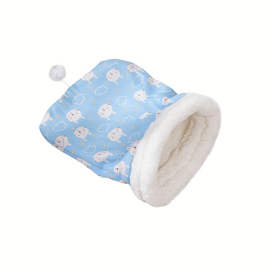 Tobypaws™ Plush Linen Cozy Cat Sleeping Bag Bed